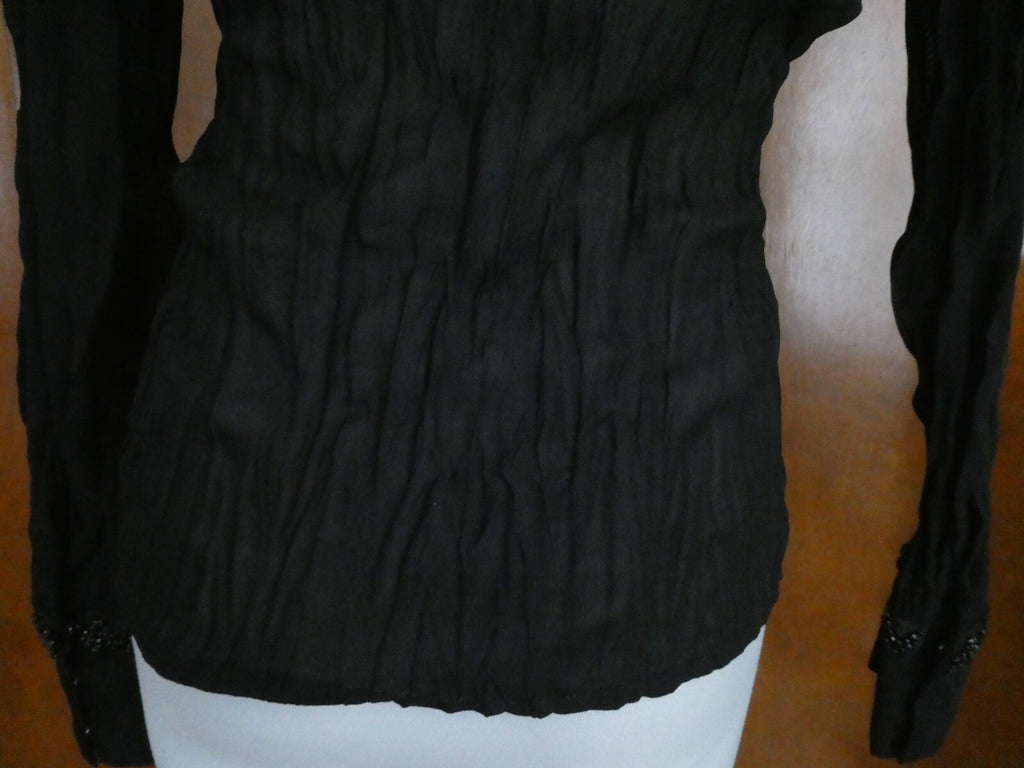 Le Caviar women’s black evening long sleeves top size Small
