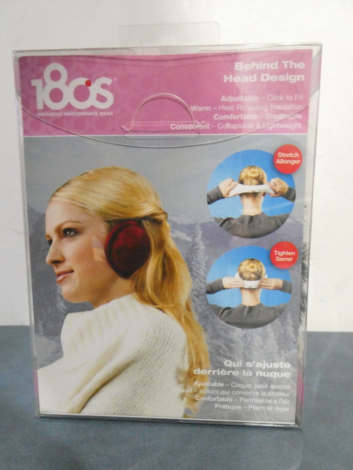 180s Winterlude women cozy fleece ear behind the head warmer adjustable black
