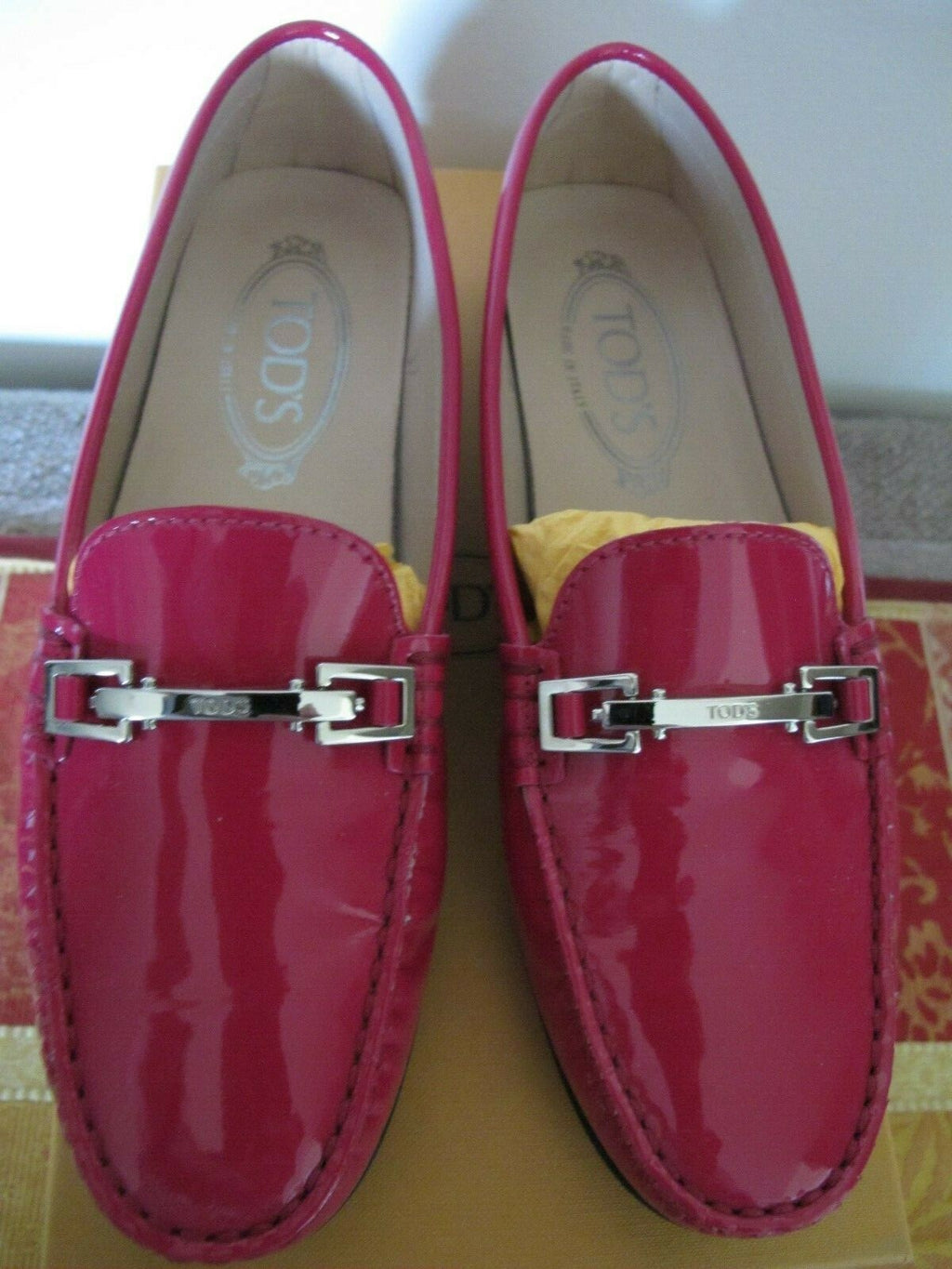 Tod’s women’s authentic gomma pink moccasin shoes 37 made in Italy 