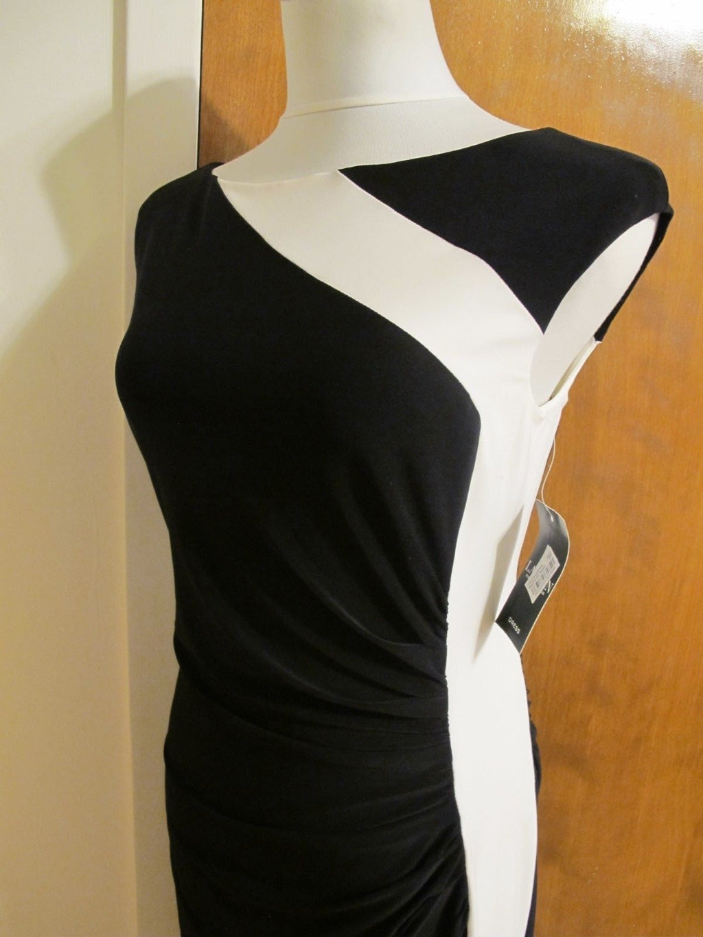 Ralph Lauren Women's Black White Evening Lined Dress 8