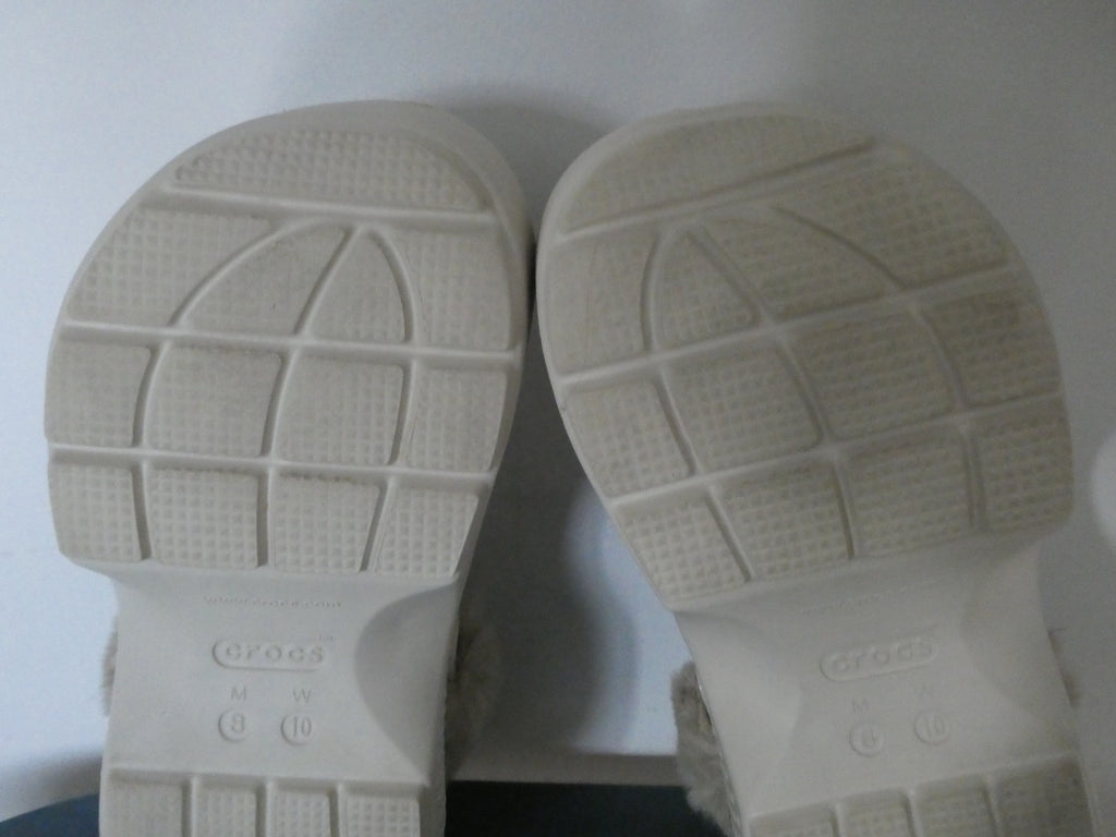 Crocs Lined Clogs – Faux Fur Lined – Cream / Off-White – Unisex Men 8, Women 10
