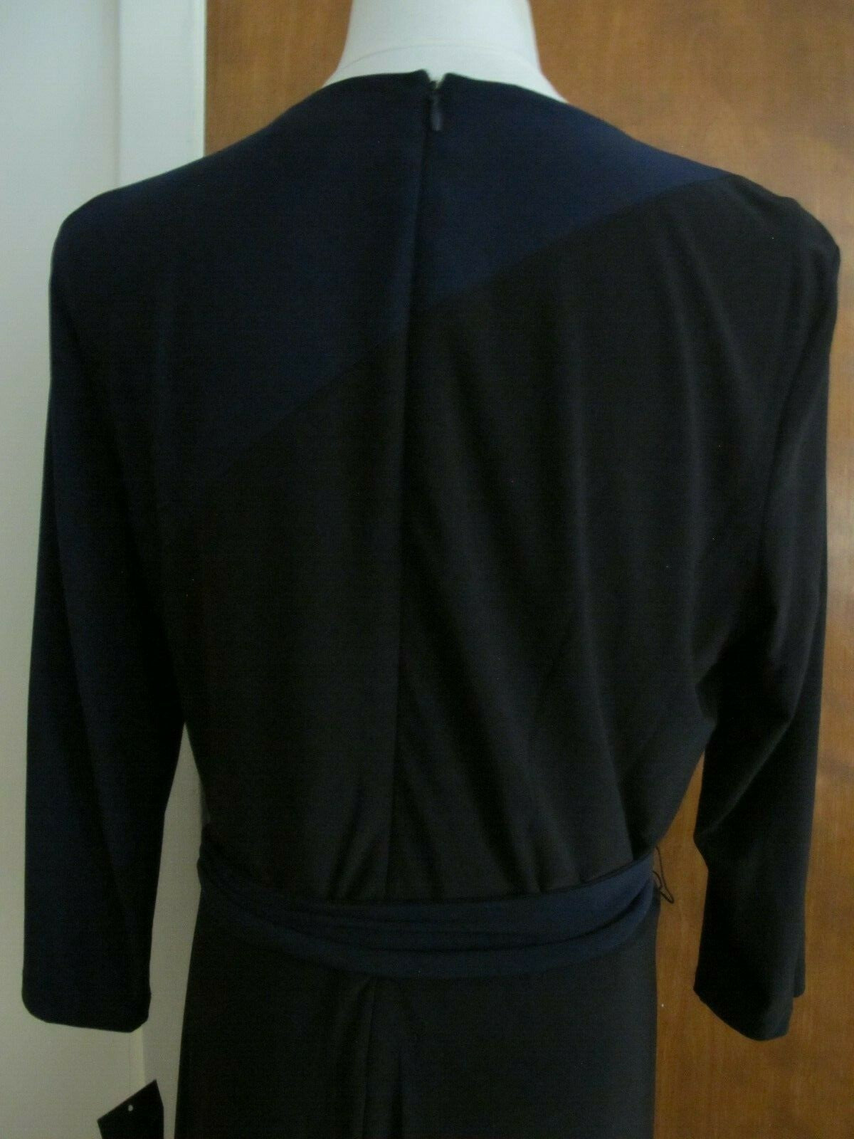 Ralph Lauren women’s  A-Line black navy long sleeves dress size 16 new