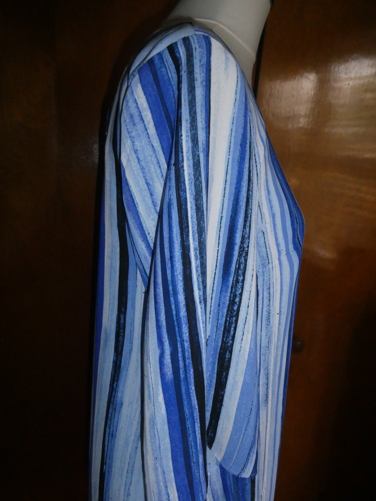 Apt. 9 Women’s Size 10 Blue Striped Shift Dress Lined Cutout Back NWT