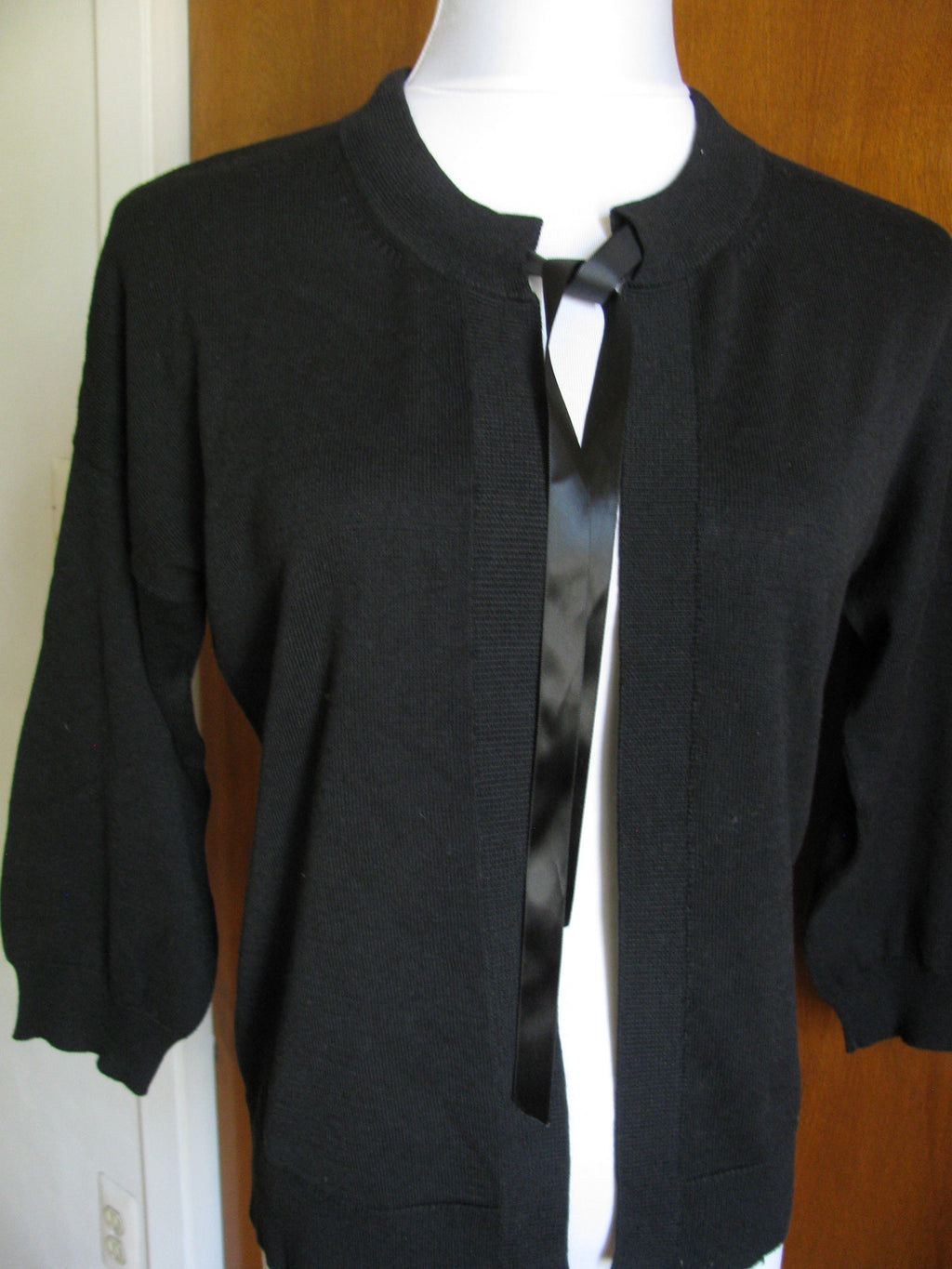 Colour Works Women's Black Cotton Viscose Cardigan Size Medium New