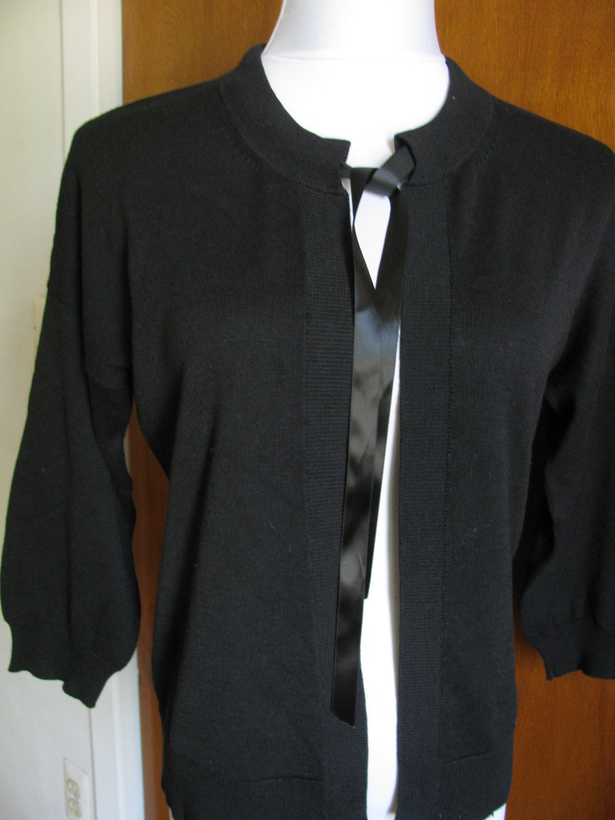 Colour Works Women's Black Cotton Viscose Cardigan Size Medium New