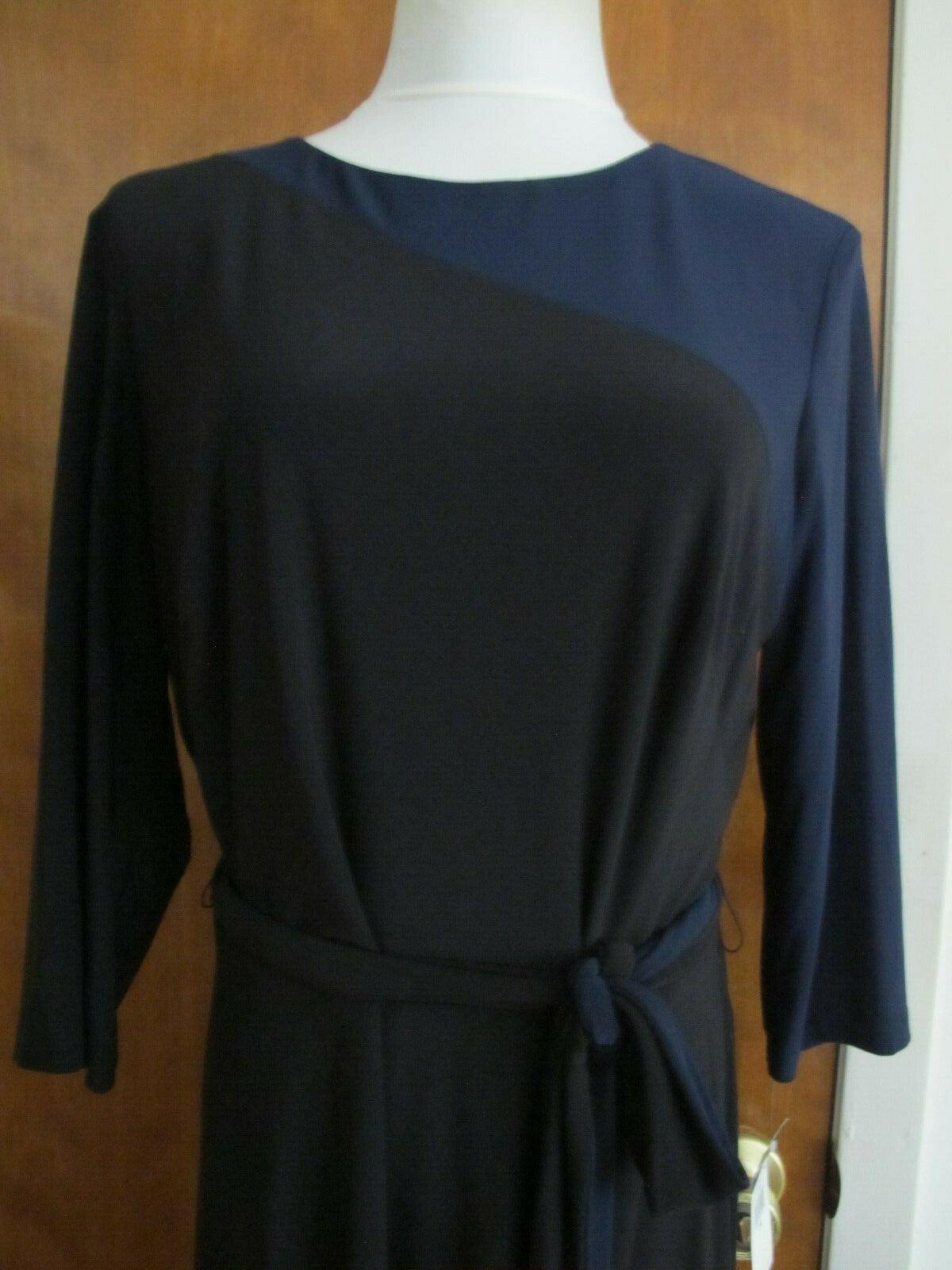 Ralph Lauren women’s  A-Line black navy long sleeves dress size 16 new