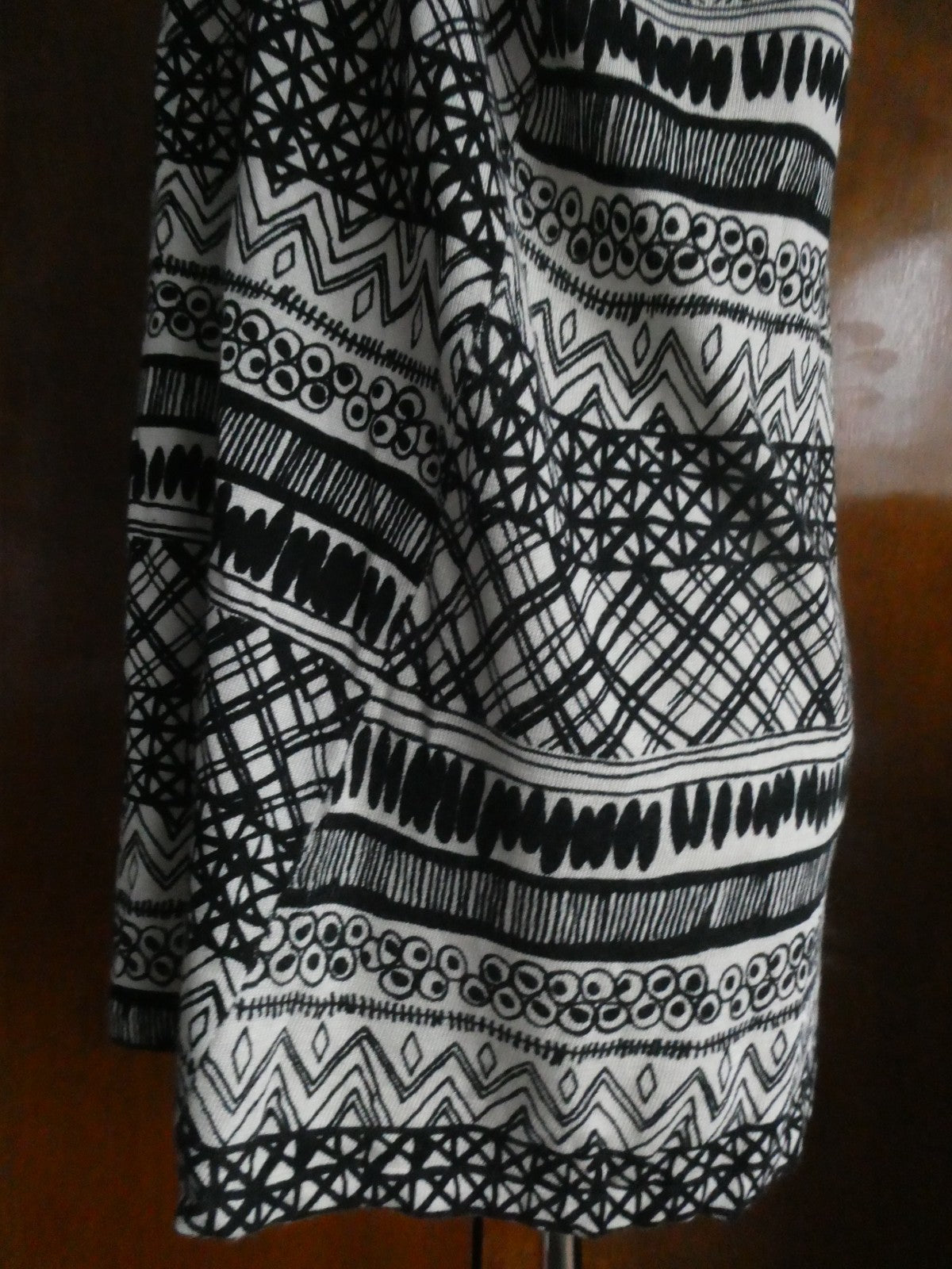 Sweaterworks Women's Top Black White Crochet Trim Cotton Rayon Size Large $68