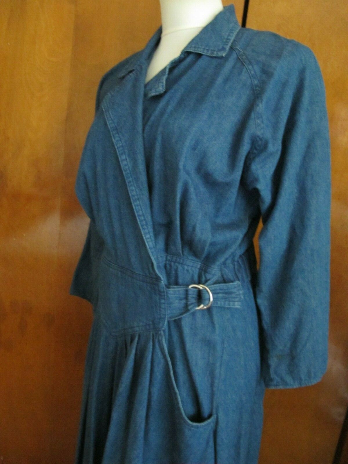 Fads Women's Blue Jean Long A-line Dress Cotton Size 7/8