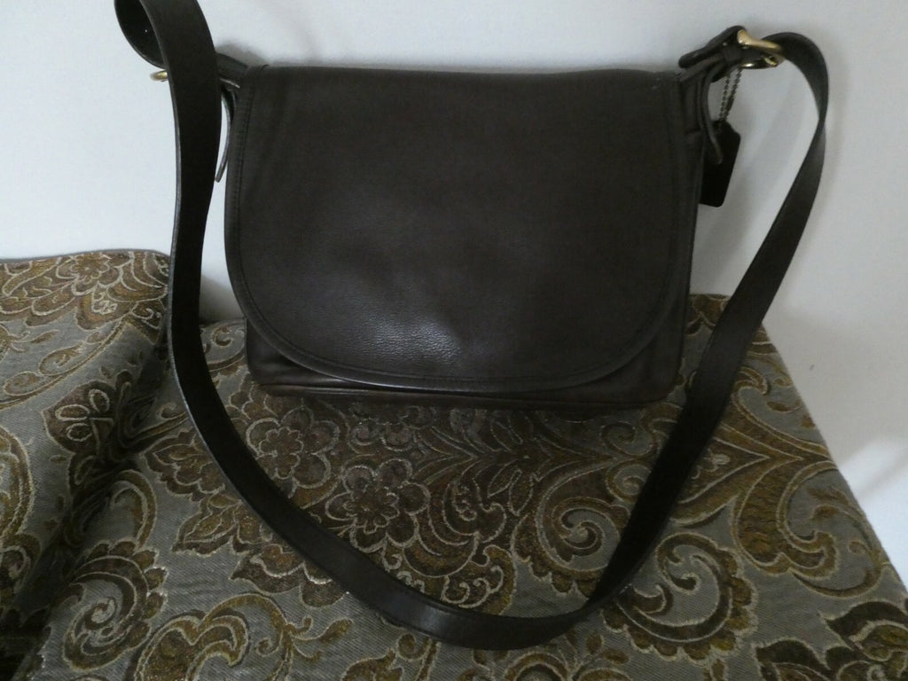 Vintage Coach Fletcher Crossbody Brown Leather Shoulder Bag Handbag 9C8Z-4150