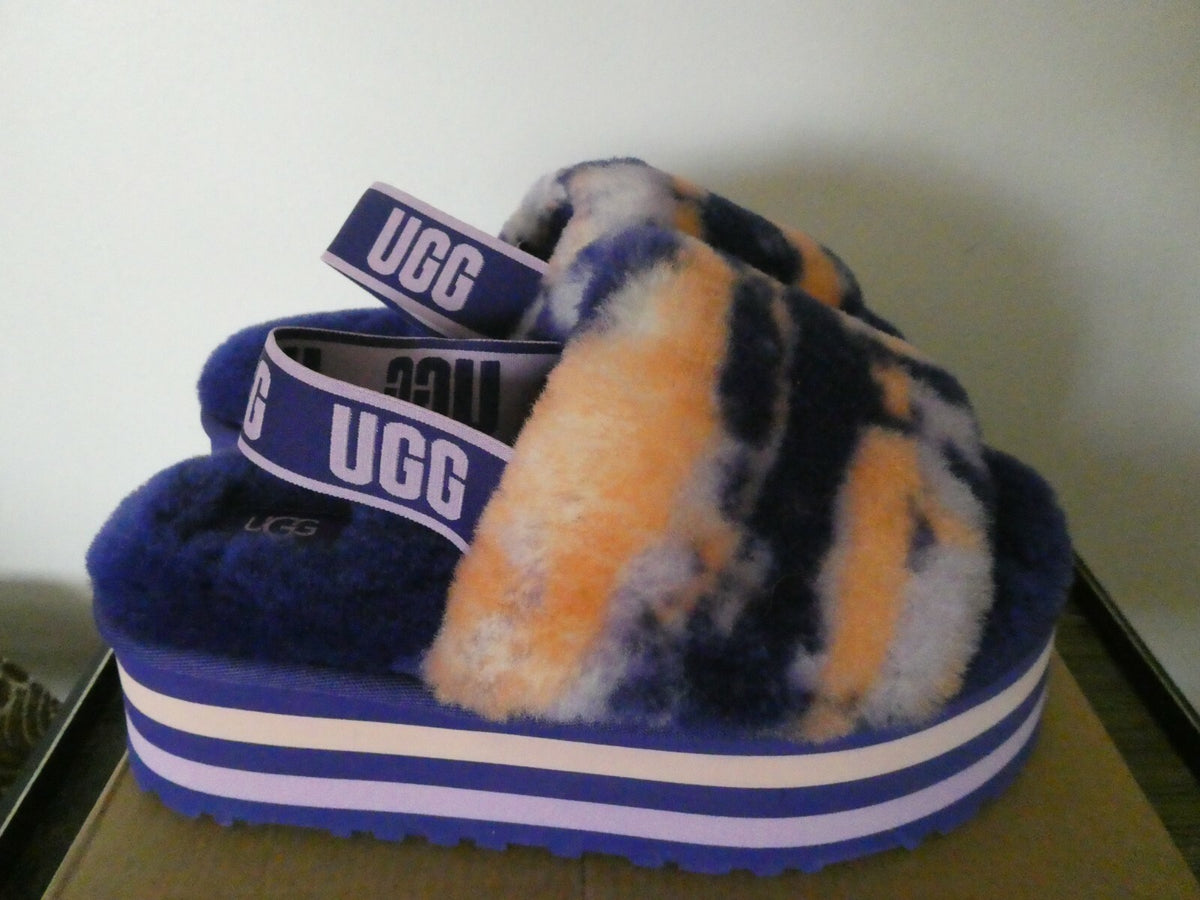 UGG Disco Marble Slide Slippers Platform Sheepskin Upper US 6,US 8 Style 1122032
