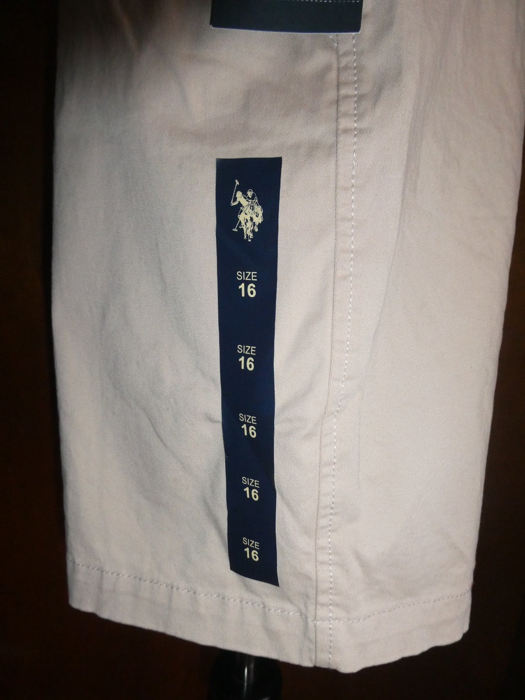 U.S. POLO ASSN. Women Beige Khaki Chino Bermuda Shorts Size 16 (Fits Like 14)