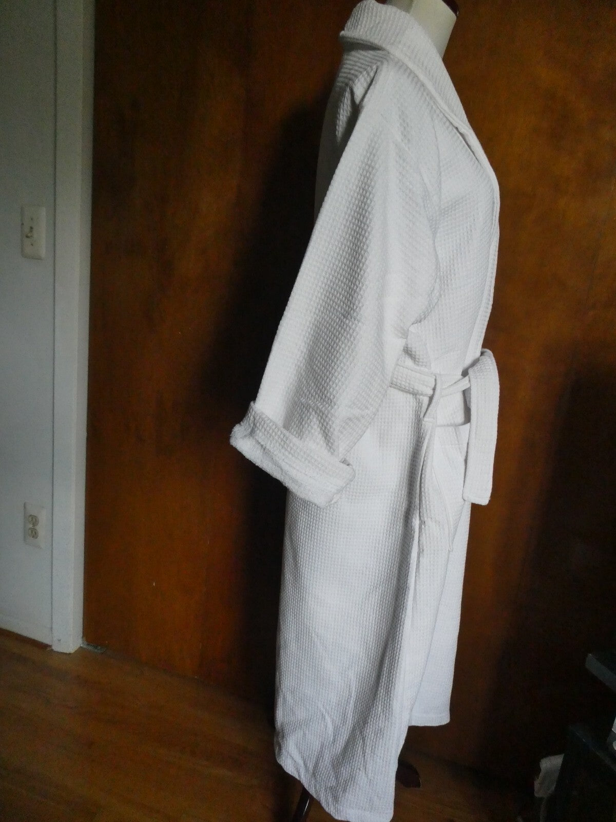 Chortex Luxury Women’s White Waffle Classic Turkish Cotton Robe Size S/M