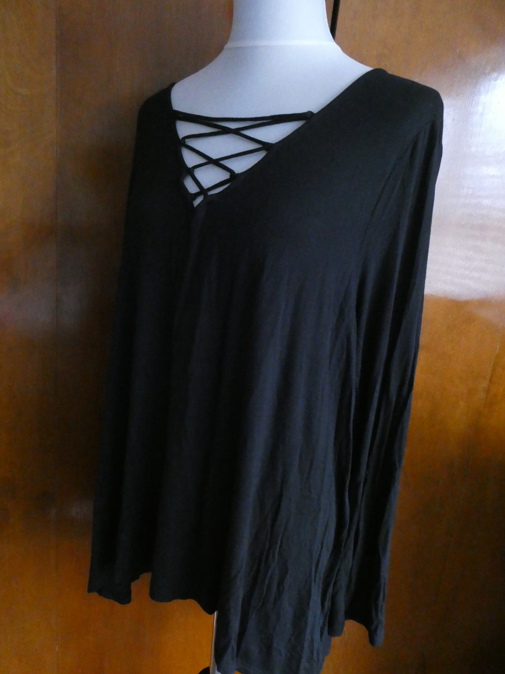 Old Navy Women’s Asymmetric Black Viscose Long Sleeves Tunic Top Size Xlarge