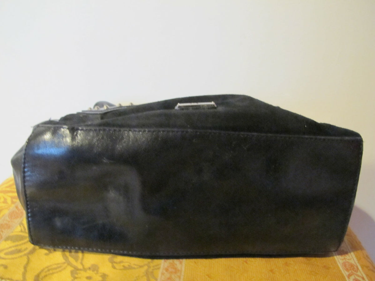 Extra Large Women's Black Cowl Leather Purse Shoulder Bag From Argentina