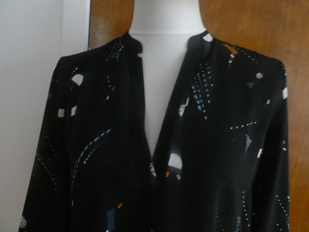 Lush women's black multicolor 3/4 sleeves top size Medium