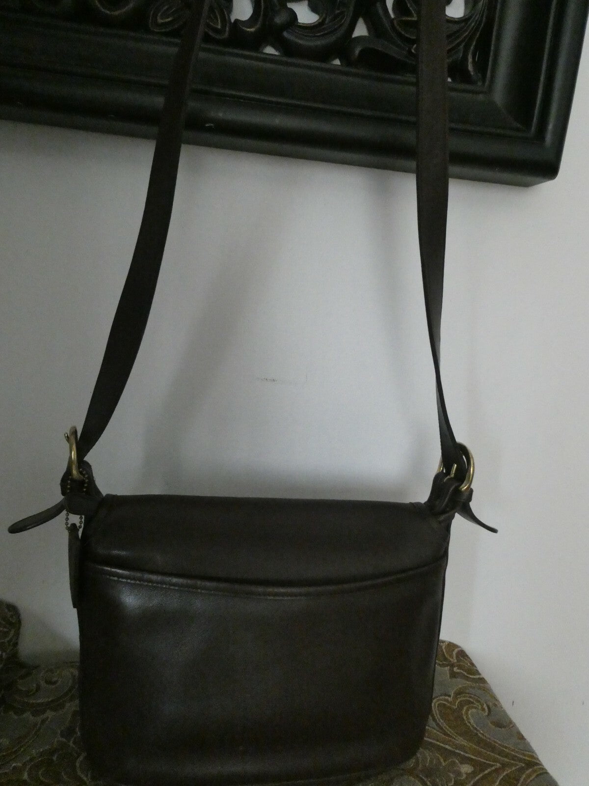 Vintage Coach Fletcher Crossbody Brown Leather Shoulder Bag Handbag 9C8Z-4150