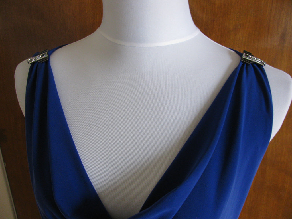 Ralph Lauren women’s blue evening  drape dress New