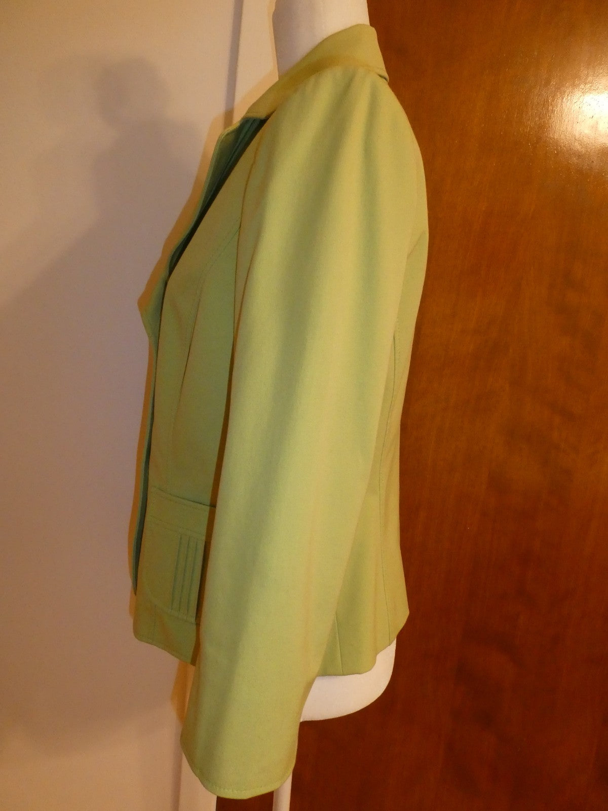 Tahari Arthur S. Levine Women's Blazer Jacket Lime Green Cotton Stretch Size 8