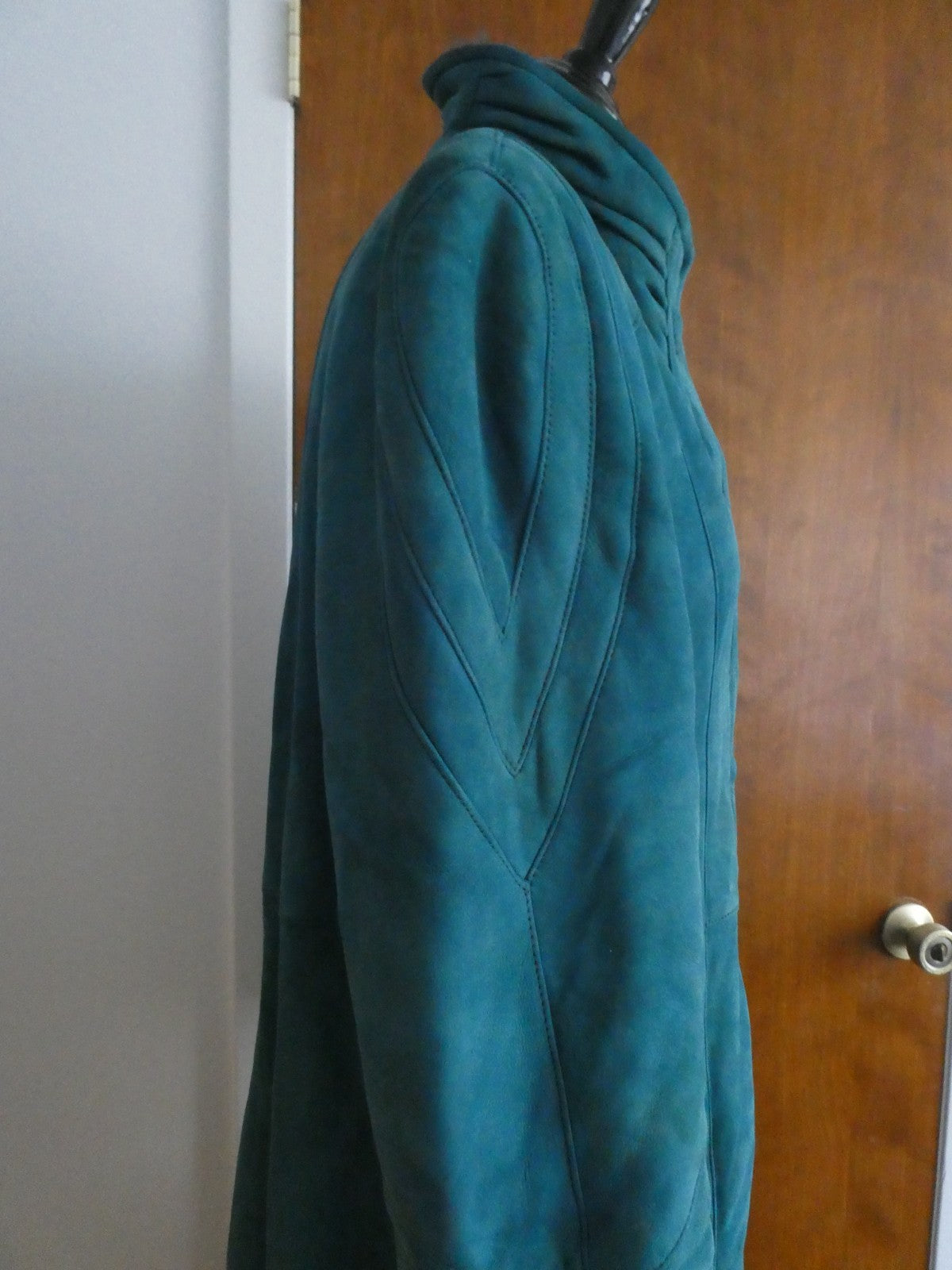 Adarcrea Women Persian Green Teal Shearling Sheepskin Long Winter Coat Spain 10