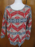 Denim & Supply women's multi color cotton 3/4 sleeves sweater XL 