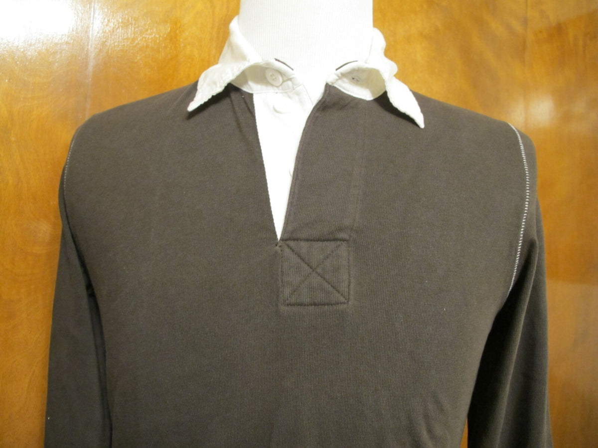 Alternative men's cotton collared brown sweater size small