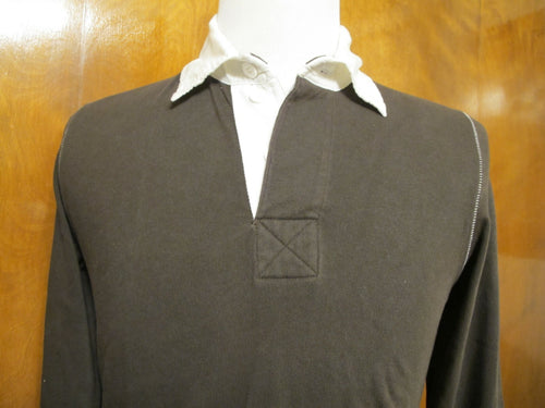 Alternative men's cotton collared brown sweater size small