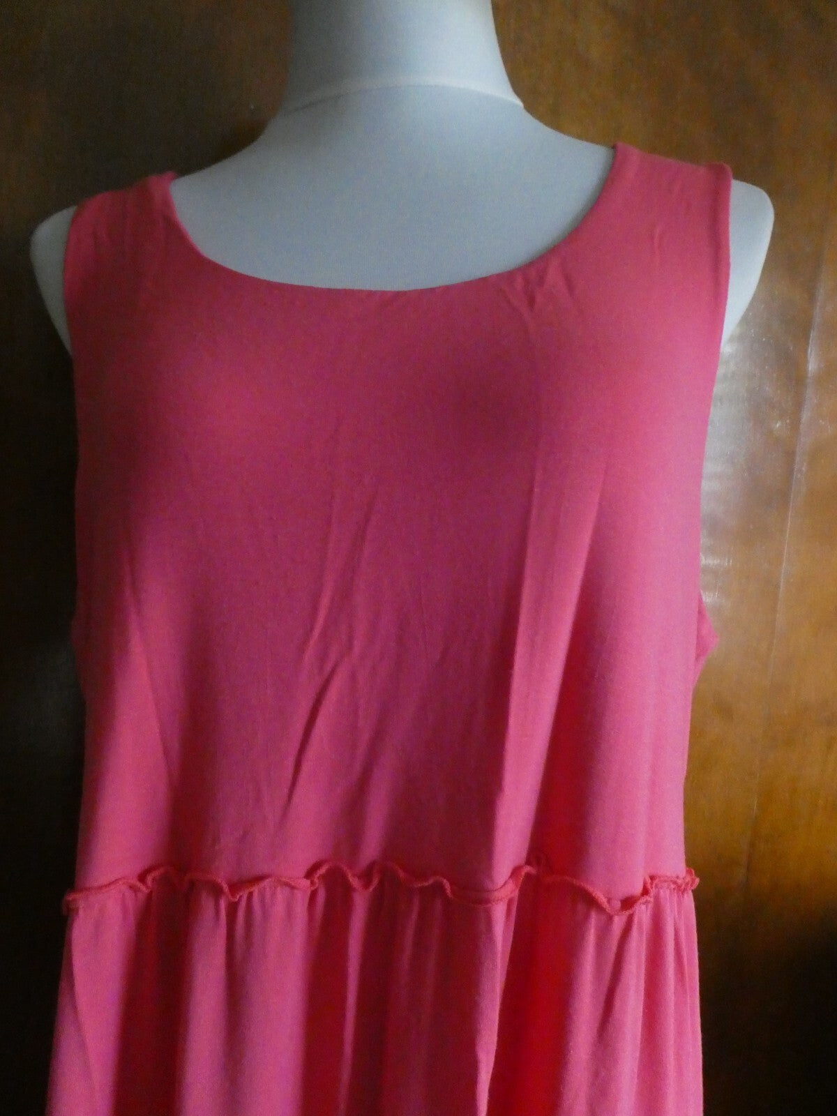 Chico's Women's Pink Maxi Detailed Rayon Dress Size 3 US Size Large