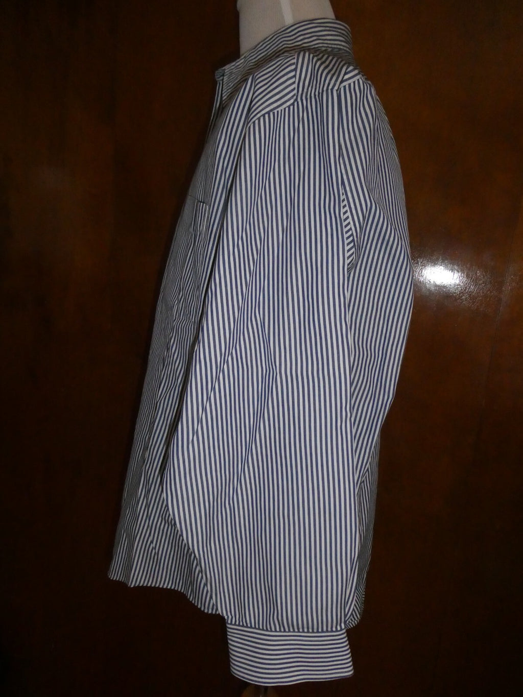 J. Crew Blue Striped Men's Long Sleeve Button-up Cotton Shirt Size 17-34