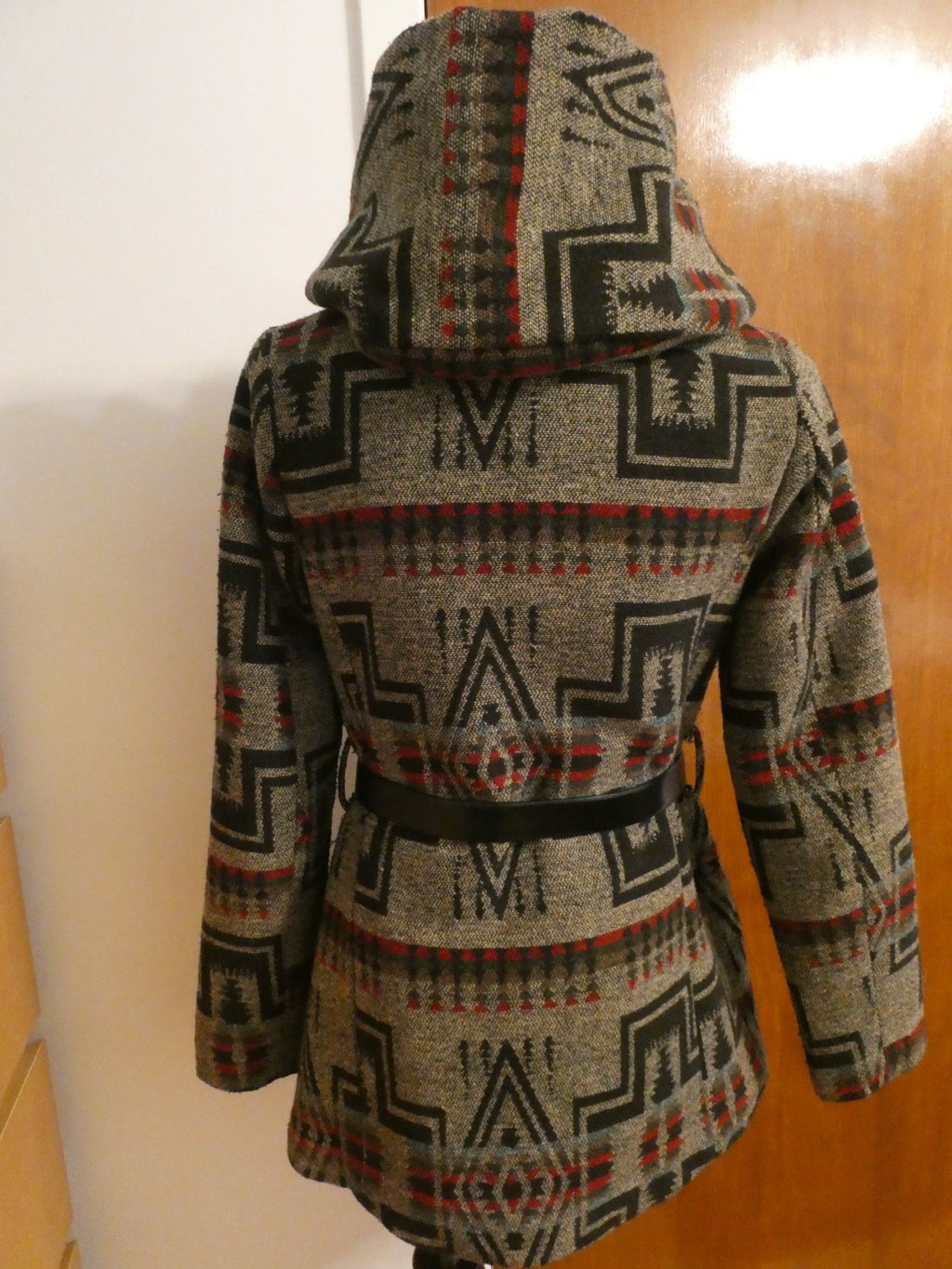 Mossimo Supply Jacket Hooded Brown Multicolor Lined Button Up Size Small