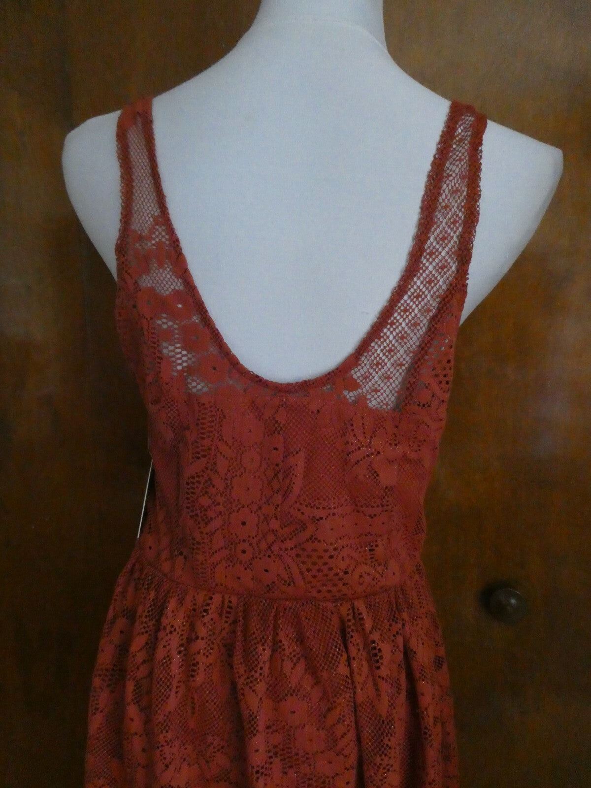 Free People women’s terracotta stylish lace crafted lined evening dress 12