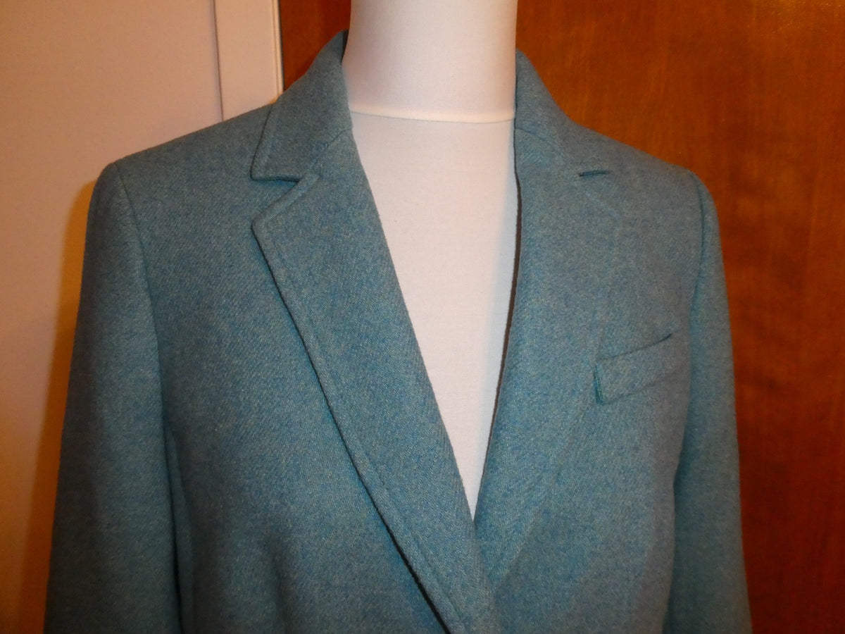 Talbots Women’s Blazer Size 8 Teal Wool Blend Career Business Jacket Lined