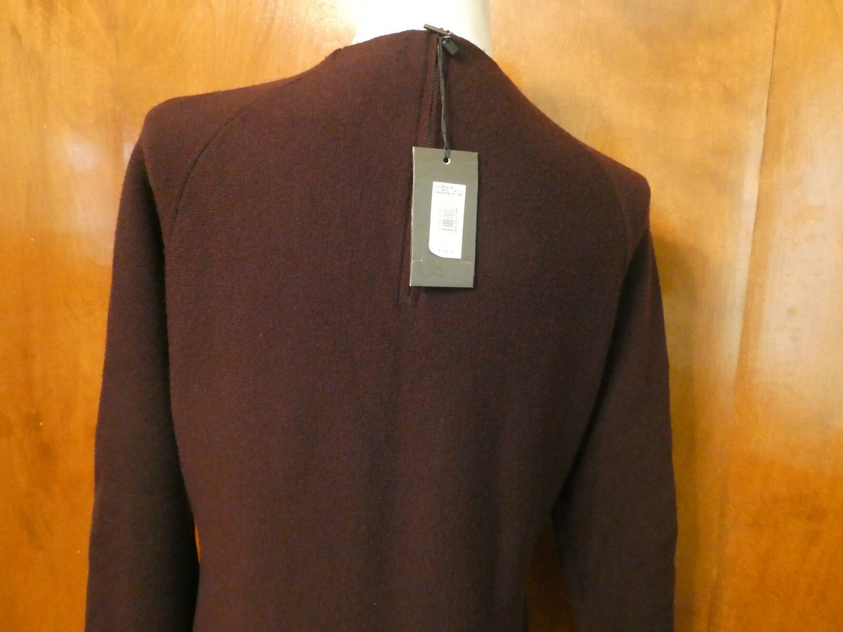 Armani Exchange Women's Eggplant 3/4 Sleeves Merino Wool Dress