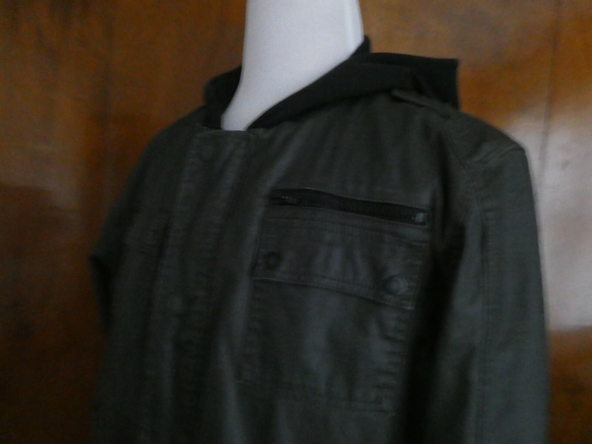 COOP Barneys New York Men's Dark Gray Coat Jacket Hooded Lined Size XL