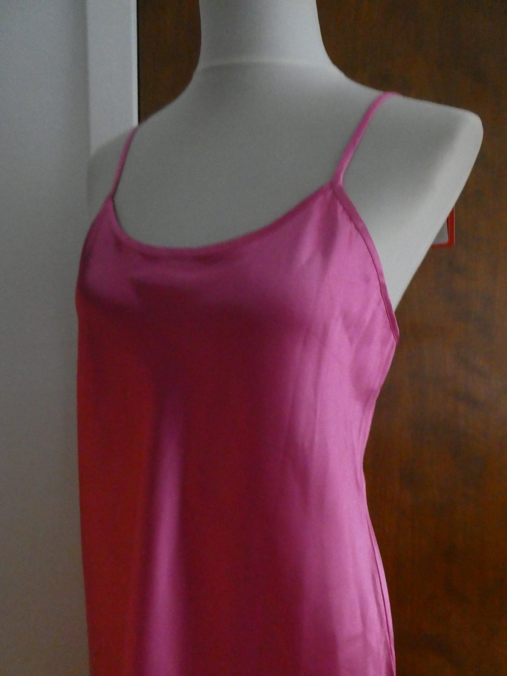 LACE Lingerie Satin Pink Chemise Slip Dress Made in Israel Sz XLarge(fits large)