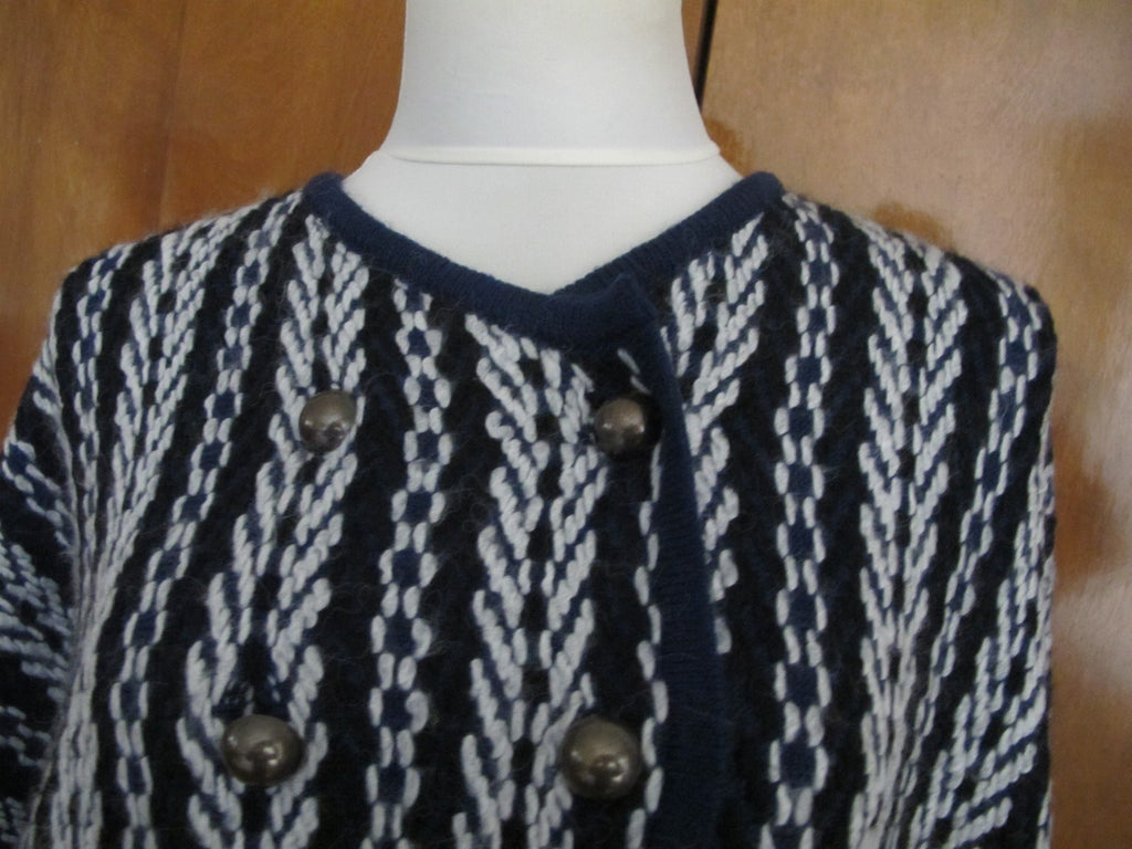 Anthropologie Sleeping On Snow Women's Jacquard Poncho Sweater Blue One Size