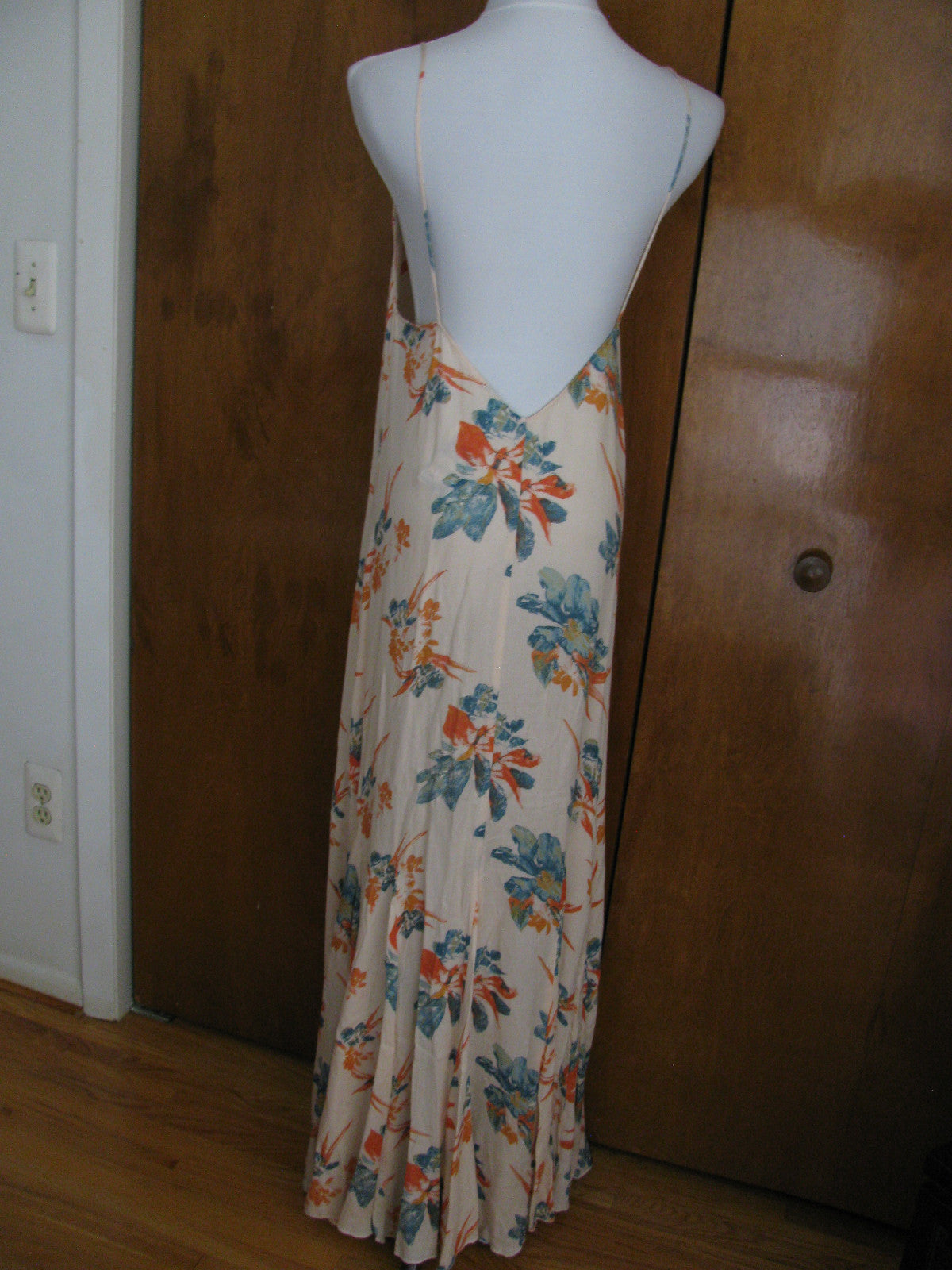 Free people womens combo flared silhouette lightweight soft rayon New dress 