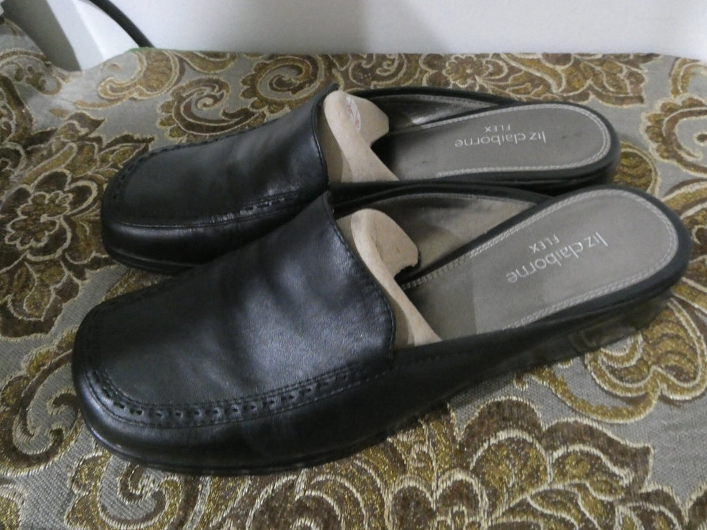 Liz Claiborne Flex Women’s Black Leather Slip On Shoes Size 8M