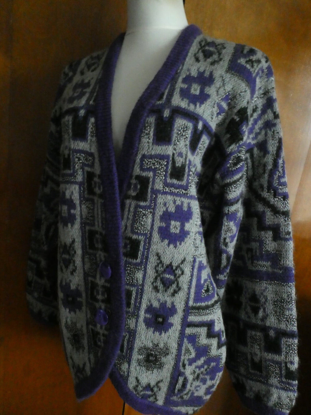 Vintage Wool Blend Sweater/Cardigan Ladies Fashion S.K.V.J. Medium