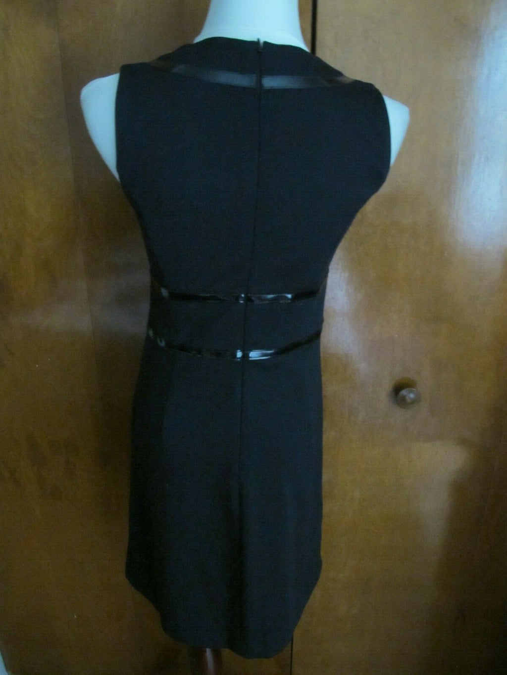 Michael Kors Black Faux-Leather Trim Lined Dress Size 2