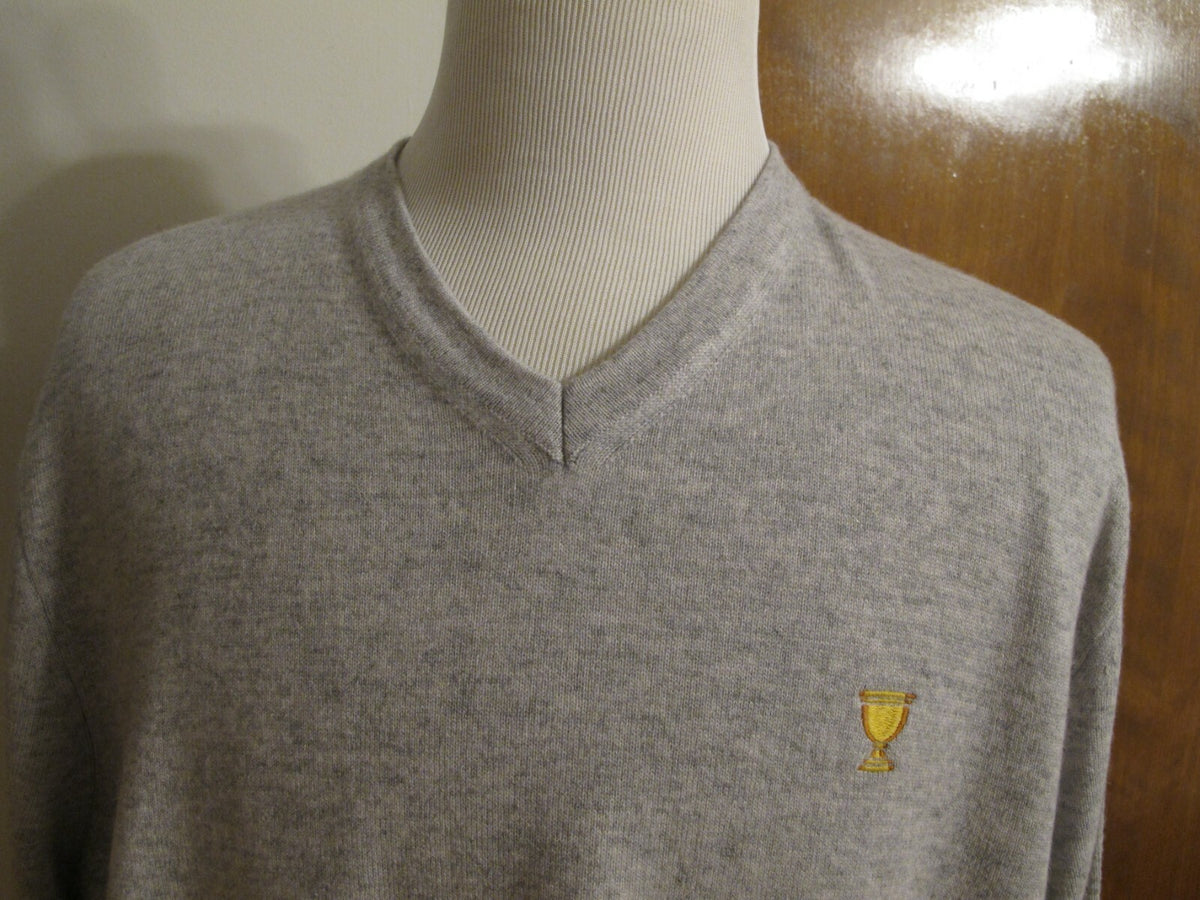 Lacoste men's chalkboard heather cashmere V-neck sweater 3XL (fits 2XL) 