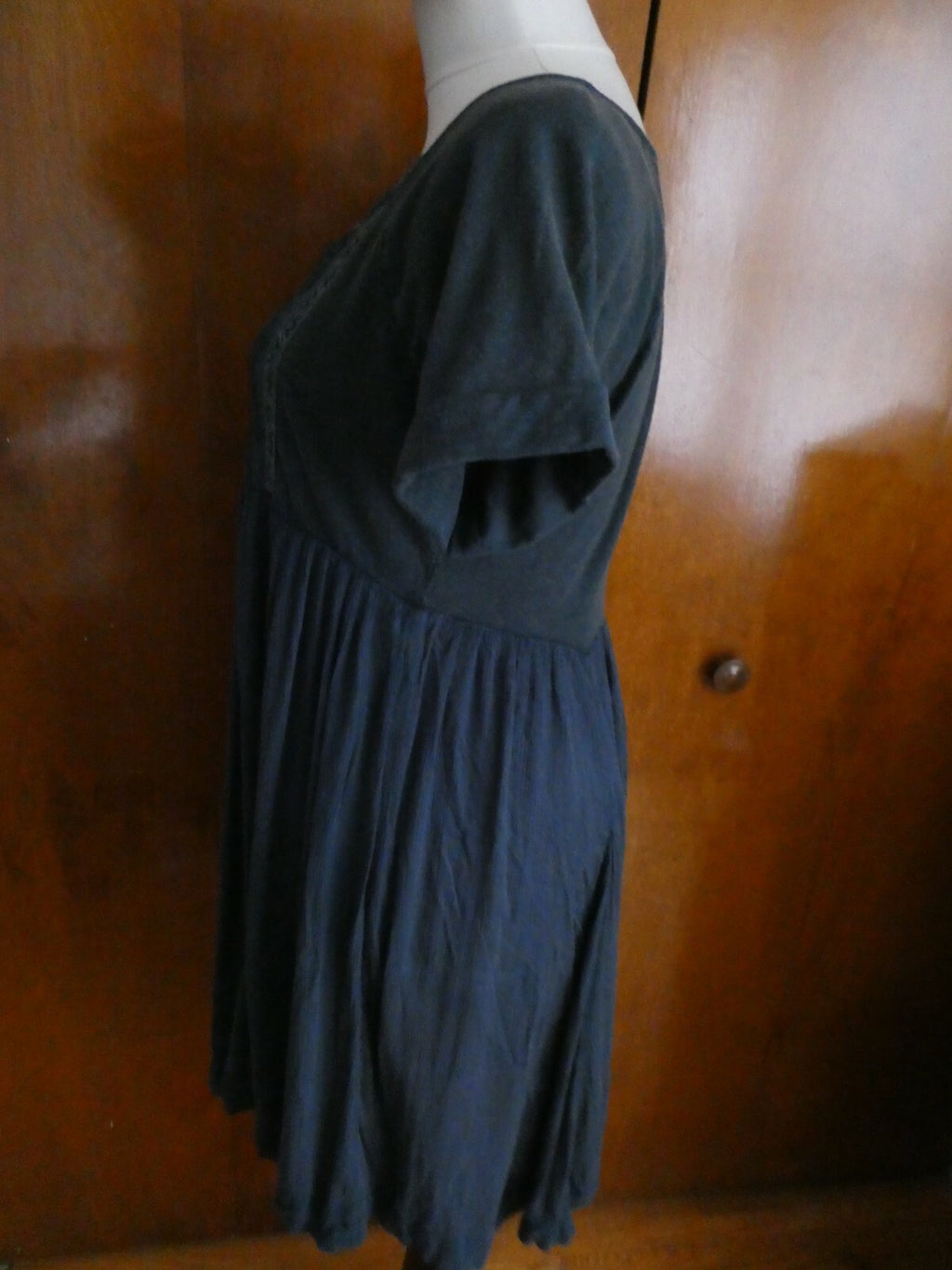 Free People Women’s Asymmetric Blue Embroidered Soft Cotton NWT Dress XSmall 