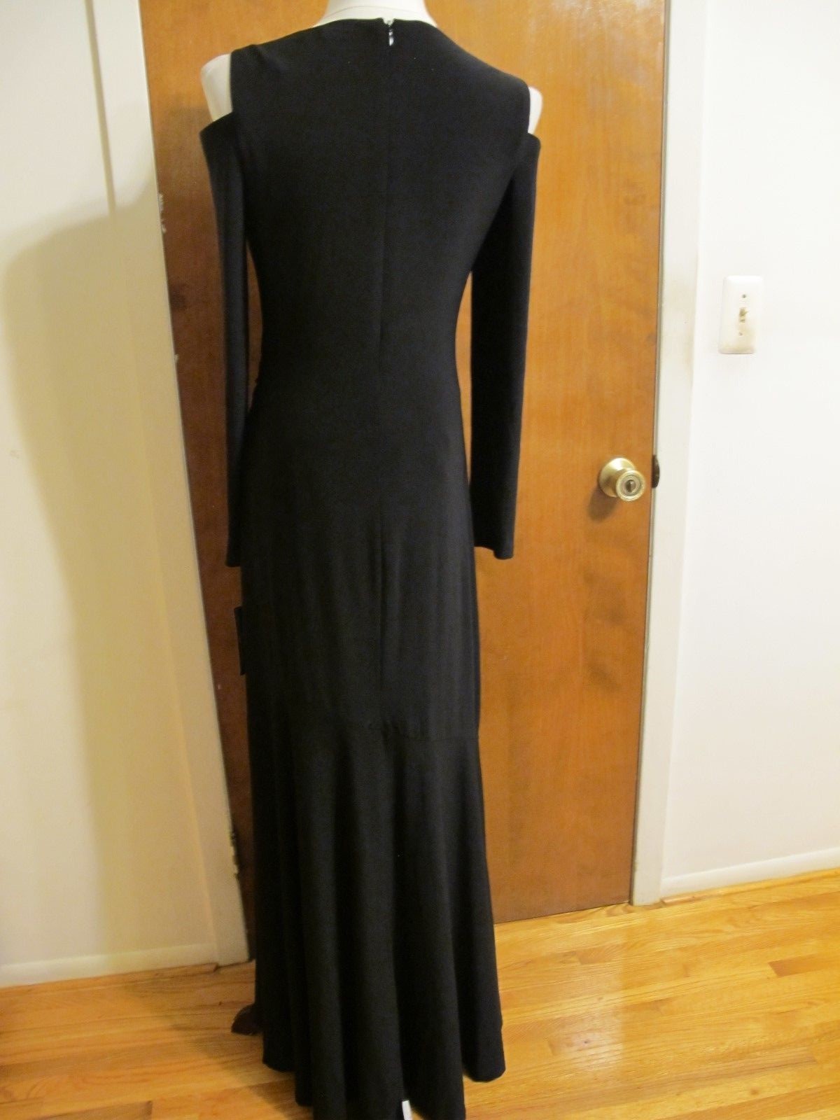 Lauren Ralph Lauren Women’s Black Lined Evening Maxi Cutout A-line Dress New
