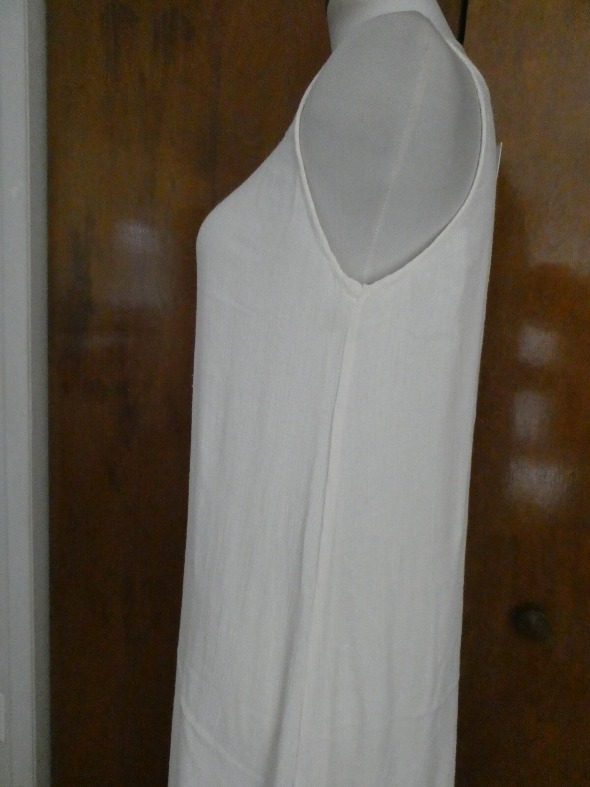 AIKO women’s beige maxi full lined dress hem orange/black bamboo/cotton Large