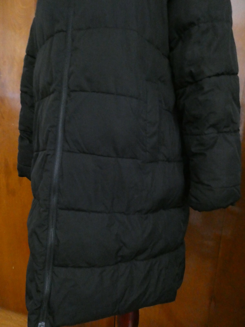 Gap Women's Black Long Winter Coat Hooded XLarge