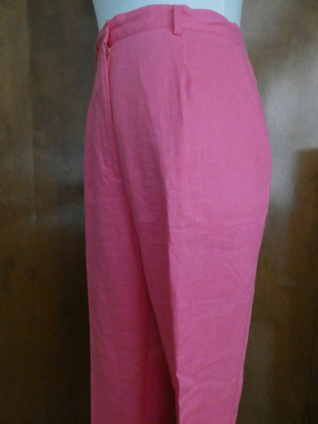 J Song Collection women's pink 100% linen full lined pants size 12 New