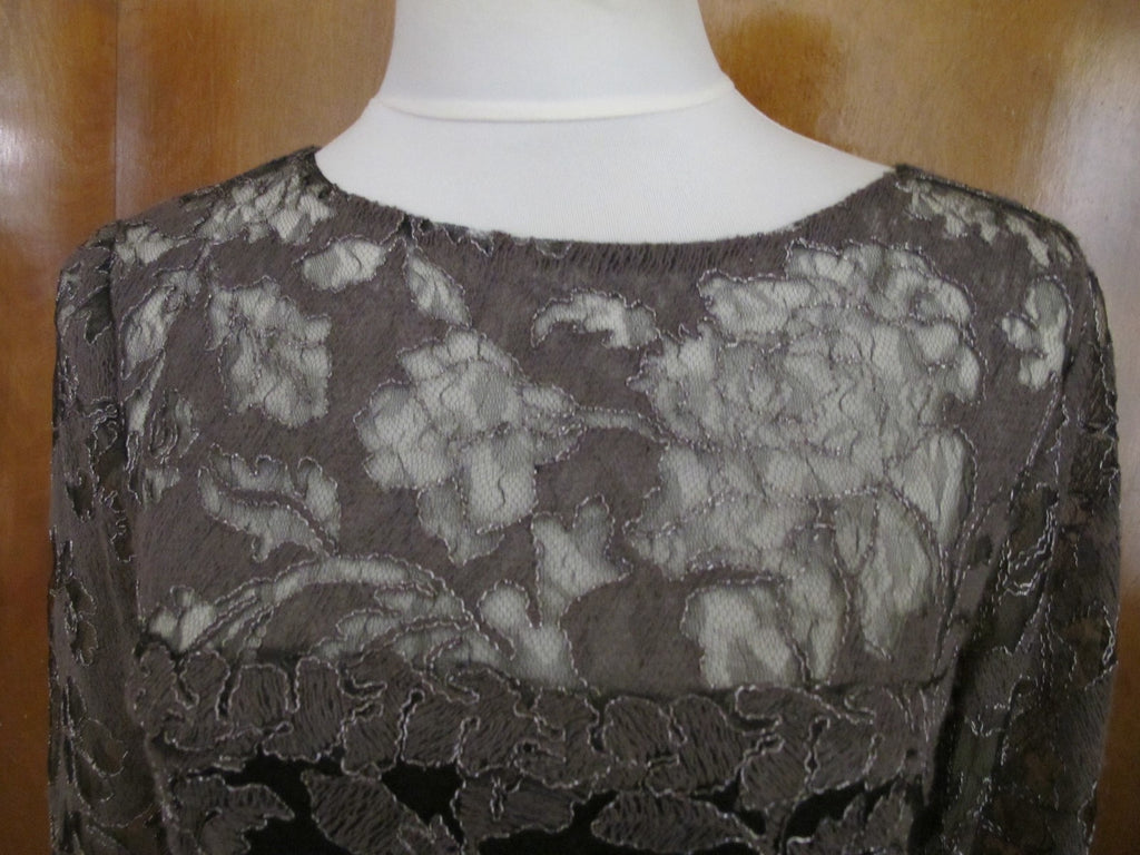 Tadashi Shoji women’s black with mesh A-Line New evening dress New