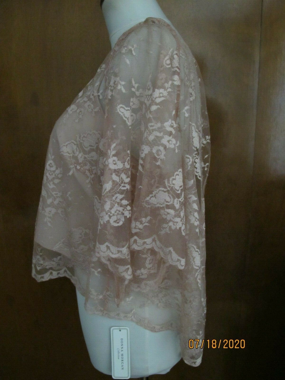 Donna Morgan Collection women’s aurora pink lined evening top size Large 