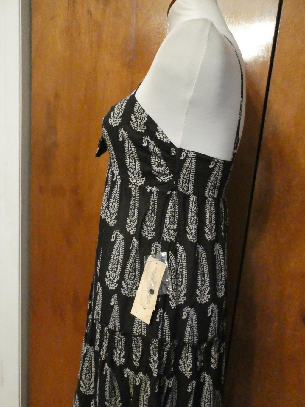 Denim & Supply women's black combo maxi cotton dress New