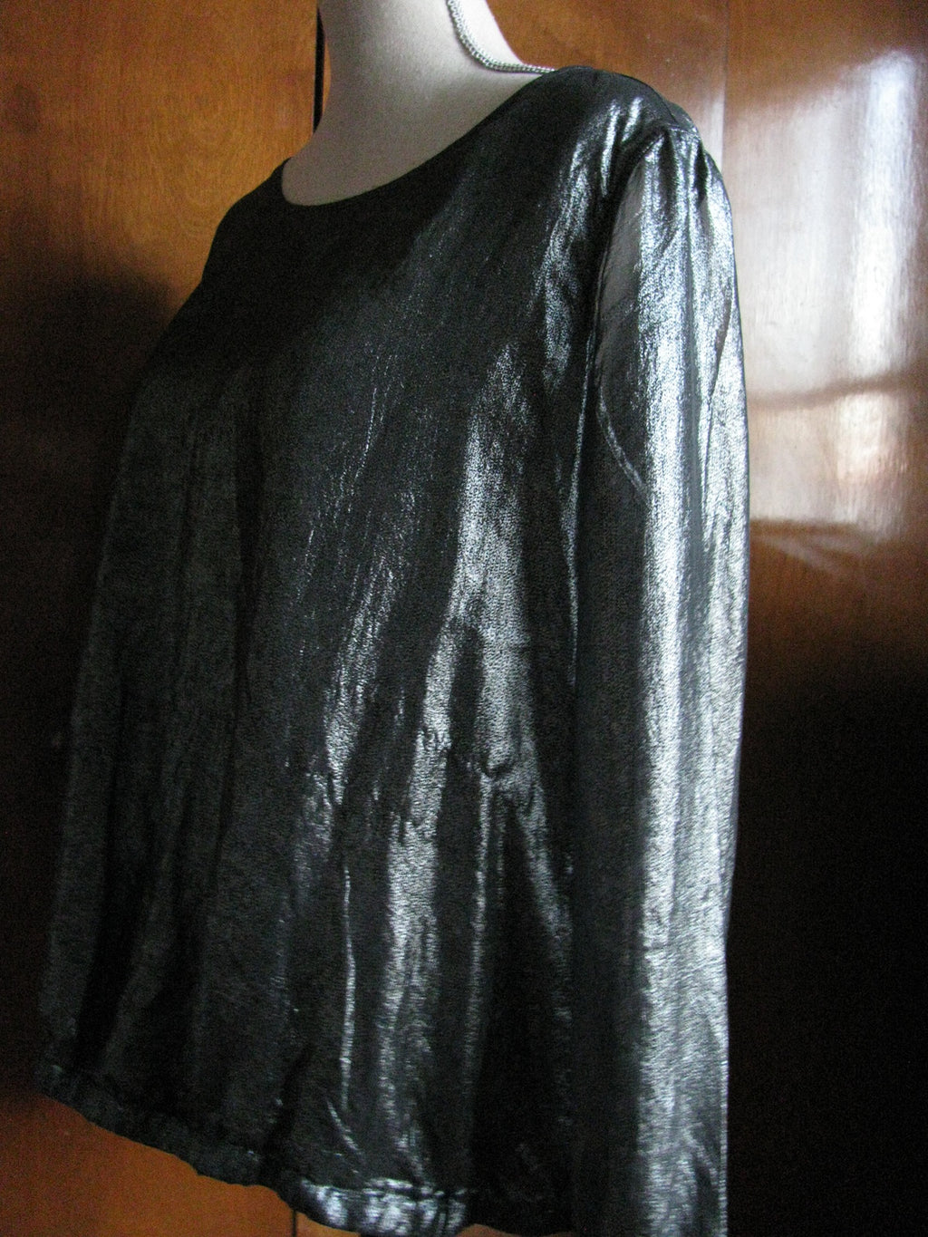 Gap Women's Black Shimmer Long Sleeves Evening Top Size XLarge 