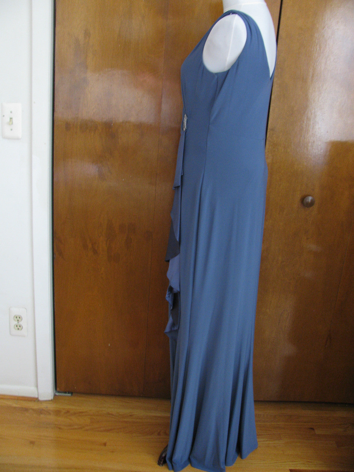 Ralph Lauren Women's Gray Detailed Maxi Evening New Dress New